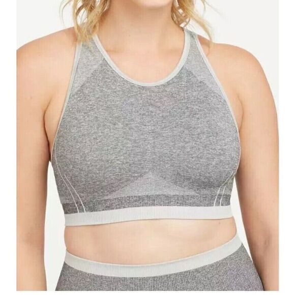 Spanx 50284R Women's Sz Small Spacedye Cloudy Gray Seamless Sculpt Sports Bra - Picture 1 of 7